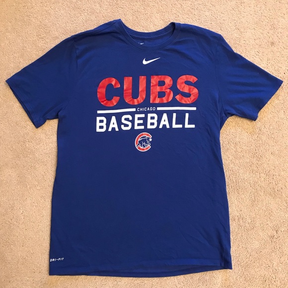 Nike Other - Chicago Cubs Nike T-Shirt Mens Size L Athletic Cut Dri Fit Baseball Tee MLB